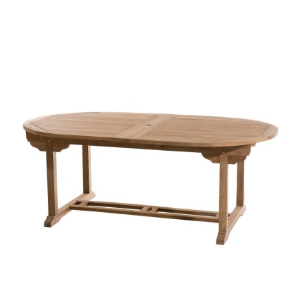 Table de jardin ovale en bois de teck - 10/12 personnes