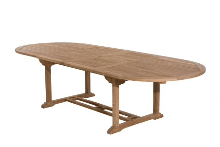 Table de jardin ovale en bois de teck - 10/12 personnes