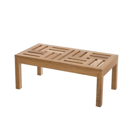 Table basse de jardin en bois Teck 100x50cm - Résistante aux intempéries