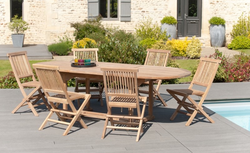 Teak Wood Garden Furniture Set for 8/10 People - Premium Outdoor Dining Set Teak Wood Garden Furniture Set for 8/10 People - Premium Outdoor Dining Set