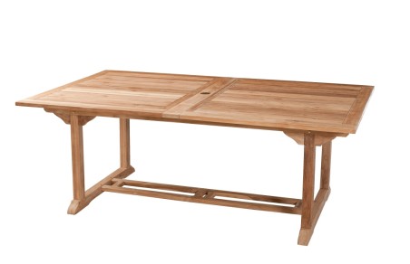 Table de jardin en bois Teck - 10/12 pers - extensible 200/300 x 120 cm