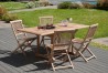 FUN Garden Table for 4/6 People - Teak Wood - 120/180 x 90 cm