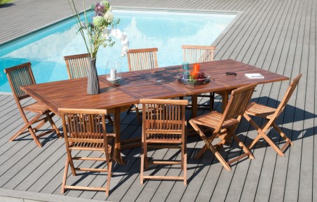 MAEVA Garden Table for 10/12 People - Rectangular Teak Wood