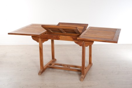 MAEVA Garden Table for 4/6 People - Teak Wood - Extendable 120/180 x 90 cm
