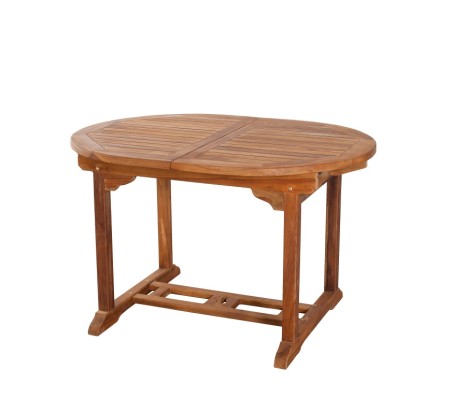 MAEVA Garden Table - Oval Teak Wood - 120/180 x 90 cm - Extendable