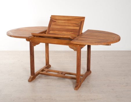 Table de jardin ovale extensible en bois Teck huilé