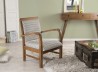 WALLY Hexagonal Teak Armchair with Green Scandi Fabric