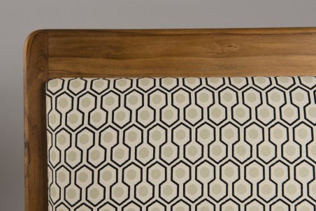 WALLY Hexagonal Teak Armchair with Green Scandi Fabric
