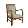 WALLY Hexagonal Teak Armchair with Green Scandi Fabric
