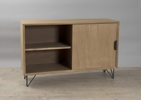Buffet MARGAUX - Bois naturel 1 porte 3 tiroirs