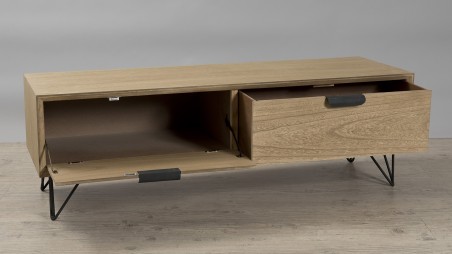 Meuble TV MARGAUX bois naturel 1 porte 1 tiroir