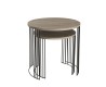 JULIA - Set of 2 Pedestal Tables with Metal Legs
