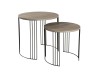 JULIA - Set of 2 Pedestal Tables with Metal Legs