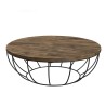 Table basse SIXTINE - Teck recyclé et métal noir 100x100cm