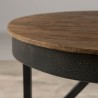SIXTINE Round Side Table 50x50cm Recycled Teak Top Black Metal Base