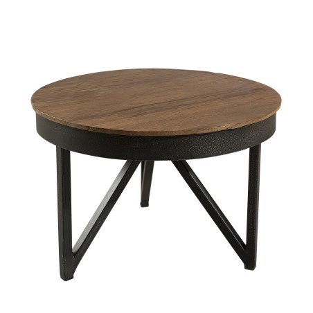 Table basse ronde d'appoint SIXTINE 50x50cm teck recyclé