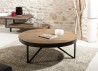Table basse ronde SIXTINE en teck recyclé 90x90cm