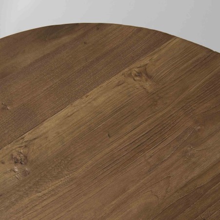 Table basse ronde SIXTINE en teck recyclé 90x90cm