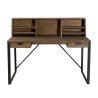 Bureau SIXTINE - Teck recyclé et métal noir