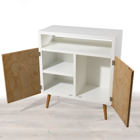 PEDRO Buffet 2 Doors Light Wood and White - Stylish Storage Solution
