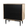 PALOMA 5-Drawer Chest - Acacia Wood and Black Metal