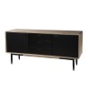 PALOMA Buffet - 3 Drawers 2 Doors Acacia Wood and Black Metal