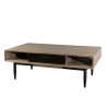 PALOMA Coffee Table 2 Drawers 2 Shelves Acacia Wood and Black Metal