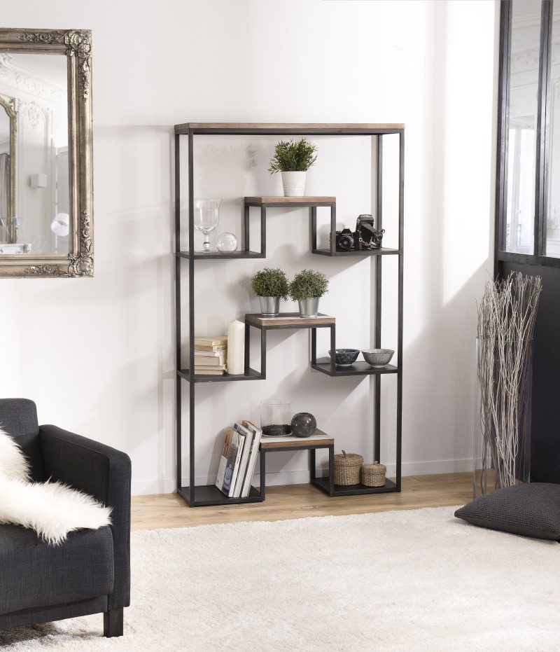 Étagère LEANDRE XL noire 100 x 170 cm