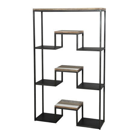 LEANDRE XL Black Shelf 100 x 170 cm - Acacia Wood and Steel