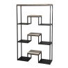 LEANDRE XL Black Shelf 100 x 170 cm - Acacia Wood and Steel