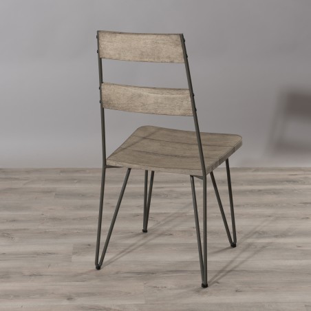 EMILE - Set of 2 Scandinavian Garden Chairs | Grey-Stained Teak Wood