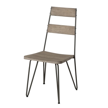 Ensemble 2 chaises jardin EMILE bois teck teinté grisé