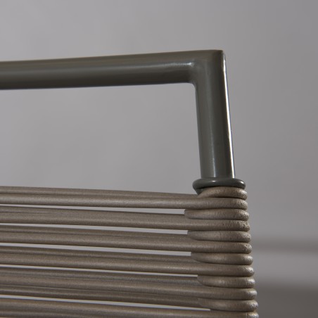 Ensemble de 2 chaises de jardin EMILE en métal et cordage synthétique