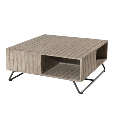 EMILE - Gray Stained Teak Wood Garden Coffee Table