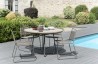 EMILE - Teak Wood Grey Garden Set 4/6 pers - 1 Round Table 120 cm