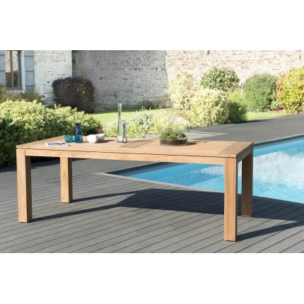Table de jardin DENVER 220 x 100 cm en bois Teck