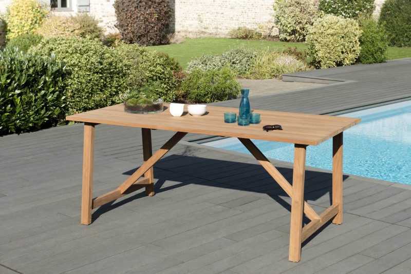 Table de jardin KIM en bois Teck - SOHO 180 x 90 cm Table de jardin KIM en bois Teck - SOHO 180 x 90 cm