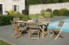 Salon de jardin en bois teck 6/8 pers - Table rectangulaire 180*90 cm