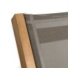 FUN Taupe Textilene Sun Lounger in Teak Wood - Premium Quality