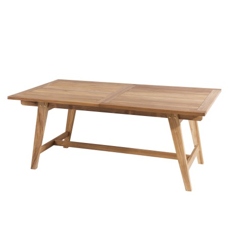 Table de jardin en teck massif - 8/10 personnes - rectangulaire extensible