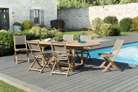 Teak Wood Garden Furniture Set - Premium Outdoor Dining Set