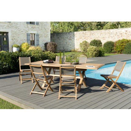 Teak Wood Garden Furniture Set | Extendable Table | Rot-Resistant