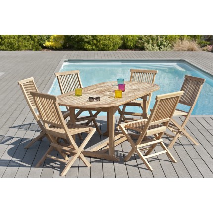 Teak Wood Garden Furniture Set for 6/8 People - Premium Outdoor Dining Set