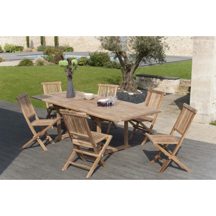 Teak Wood Garden Furniture Set - Premium Outdoor Dining Set