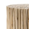CLARA Round Teak Side Table 34x34cm Small Branches
