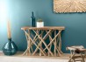 CLARA - Natural Wood Console Table with Rectangular Teak Top