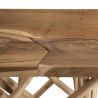 CLARA - Natural Wood Console Table with Rectangular Teak Top
