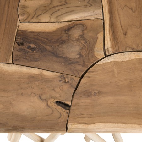CLARA - Natural Side Table with Driftwood Legs | 55 x 55 cm