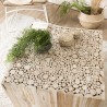 CLARA - Square Coffee Table 70x70cm Natural Teak Branches