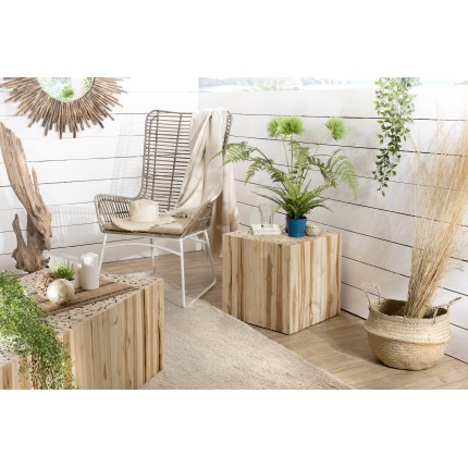 Bout de canapé carré CLARA 45.5x45.5cm bois naturel Teck